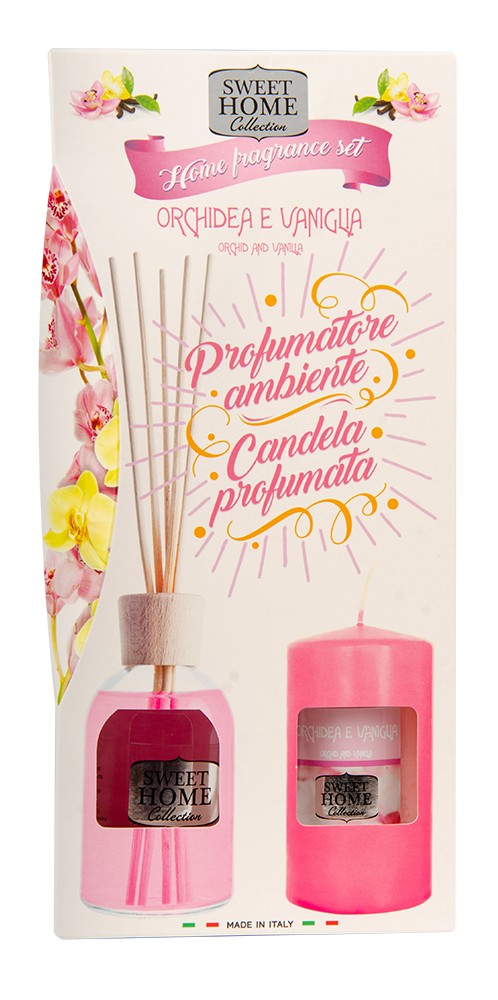 

Набор подарочный Sweet Home ароматизатор для дома ORCHID & VANILLA 100 мл + свеча 135 г