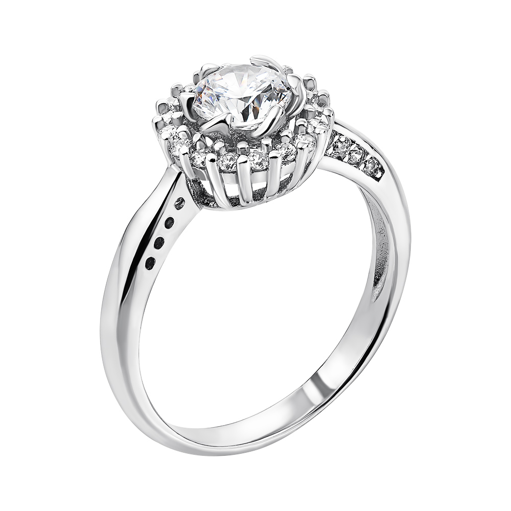 

Серебряное кольцо с фианитами 000136666 15.5 размера