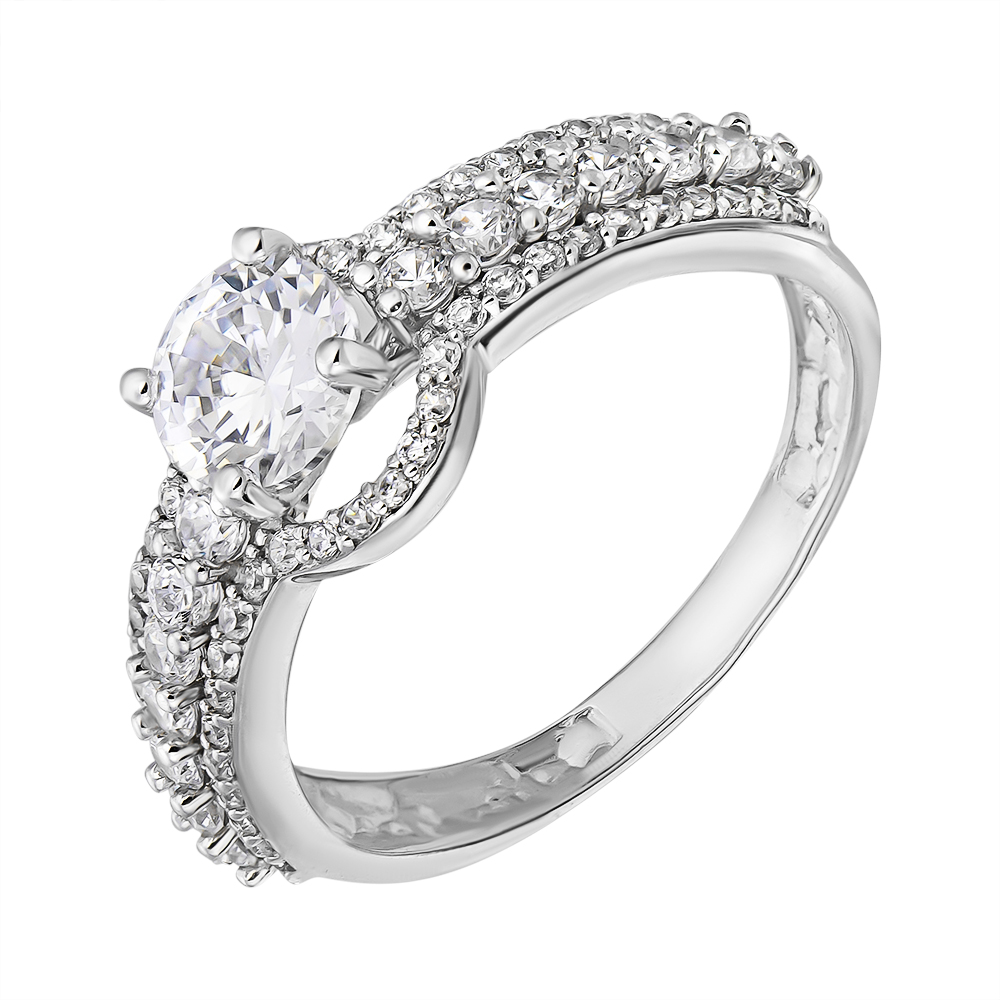 

Серебряное кольцо с фианитами 000113338 17.5 размера