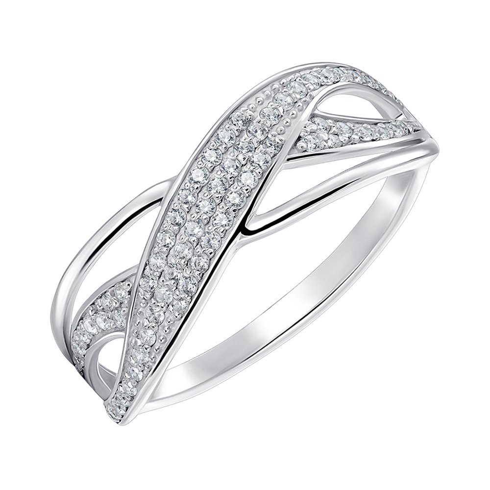 

Серебряное кольцо с фианитами 000150667 19 размера
