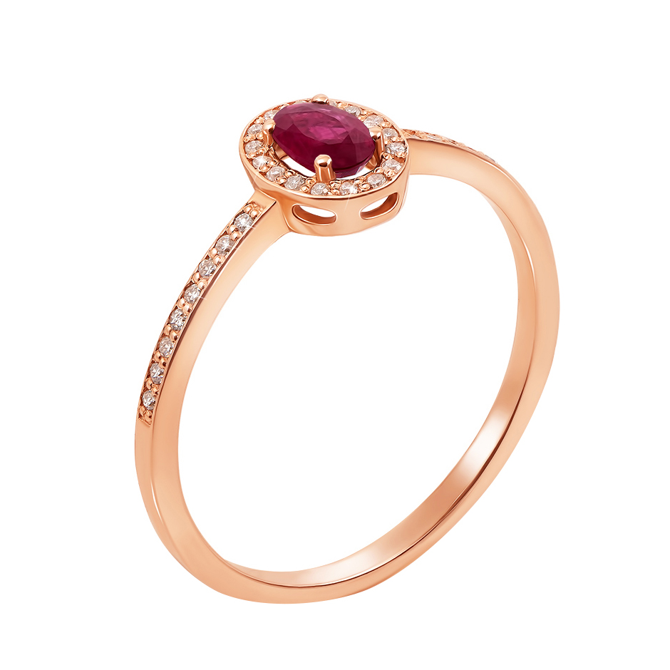 

Кольцо в красном золоте Соната с рубином и бриллиантами 000126003 16.5 размера