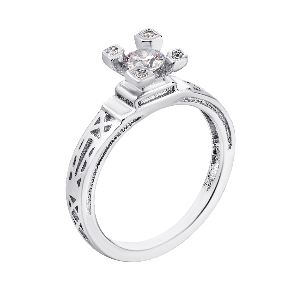 

Серебряное кольцо с фианитами 000135089 16.5 размера