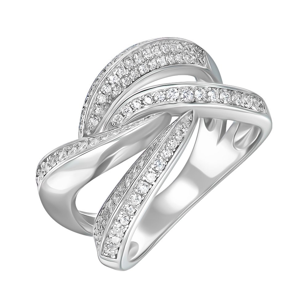 

Серебряное кольцо с фианитами 000151654 17 размера