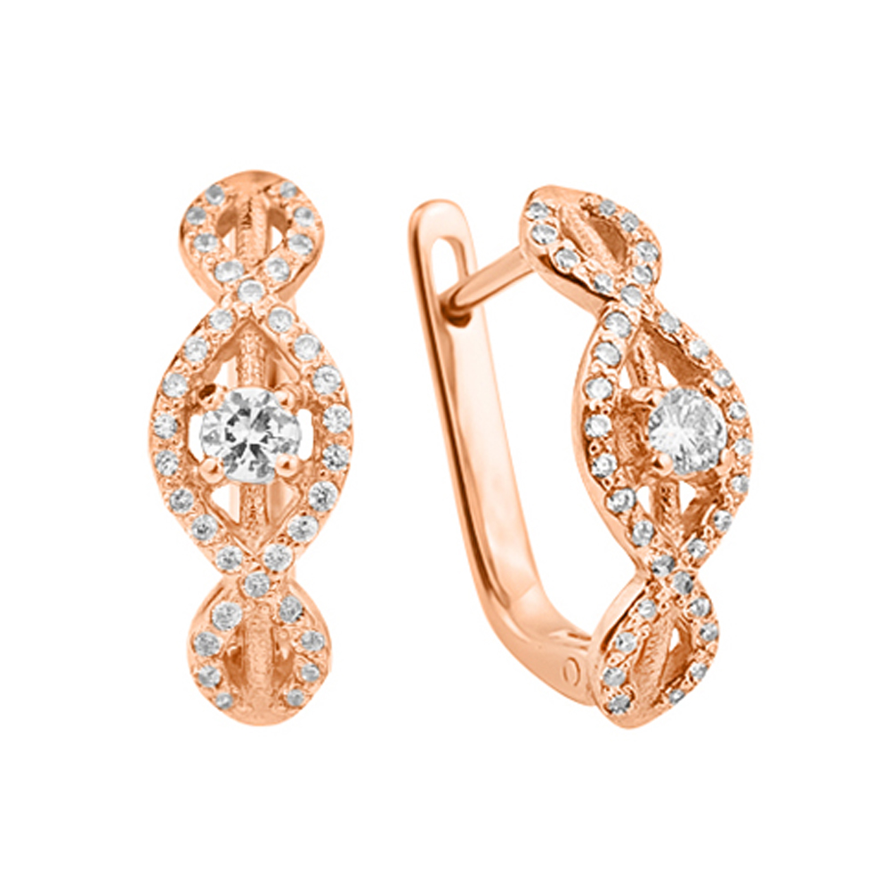 

Серьги из красного золота с фианитами 000129854