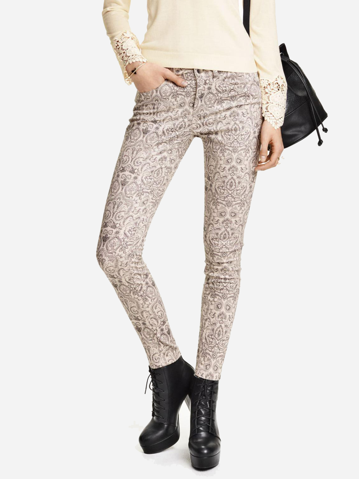 

Брюки H&M XAZ147978YENX  Розовые с черным, Брюки H&M XAZ147978YENX 40 Розовые с черным