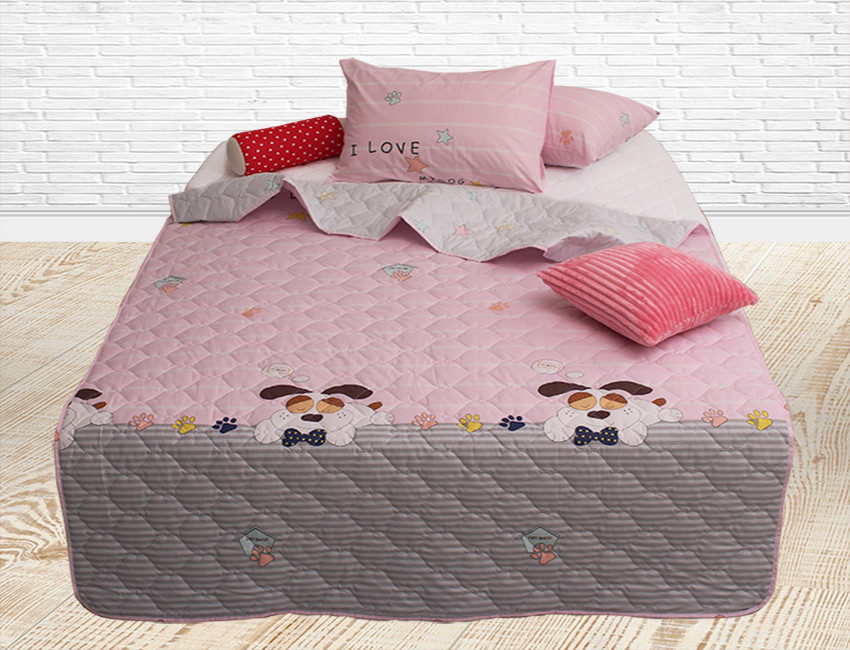 

Детское стеганное покрывало-одеяло TAG на синтепоне розовый R7624 pink 160х212 см