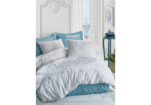 

Комплект постельного белья Cotton Box Brode Perry Mint 200x220