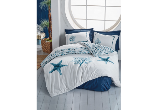 

Комплект постельного белья Cotton box Star Lacivert 200x220