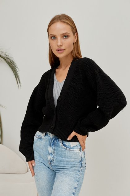 

Кардиган LYTVYN SIMPLE  Черный, Кардиган LYTVYN SIMPLE 42-46 Черный