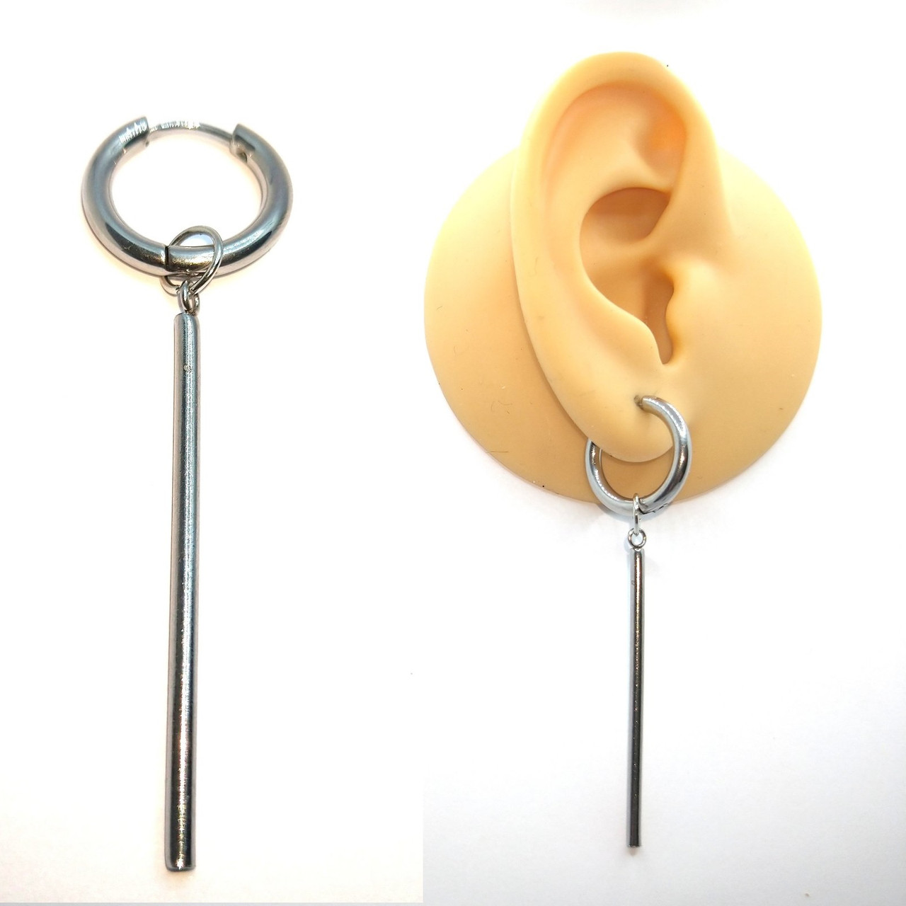 

Длинная серьга кольцо со стержнем Stainless steel