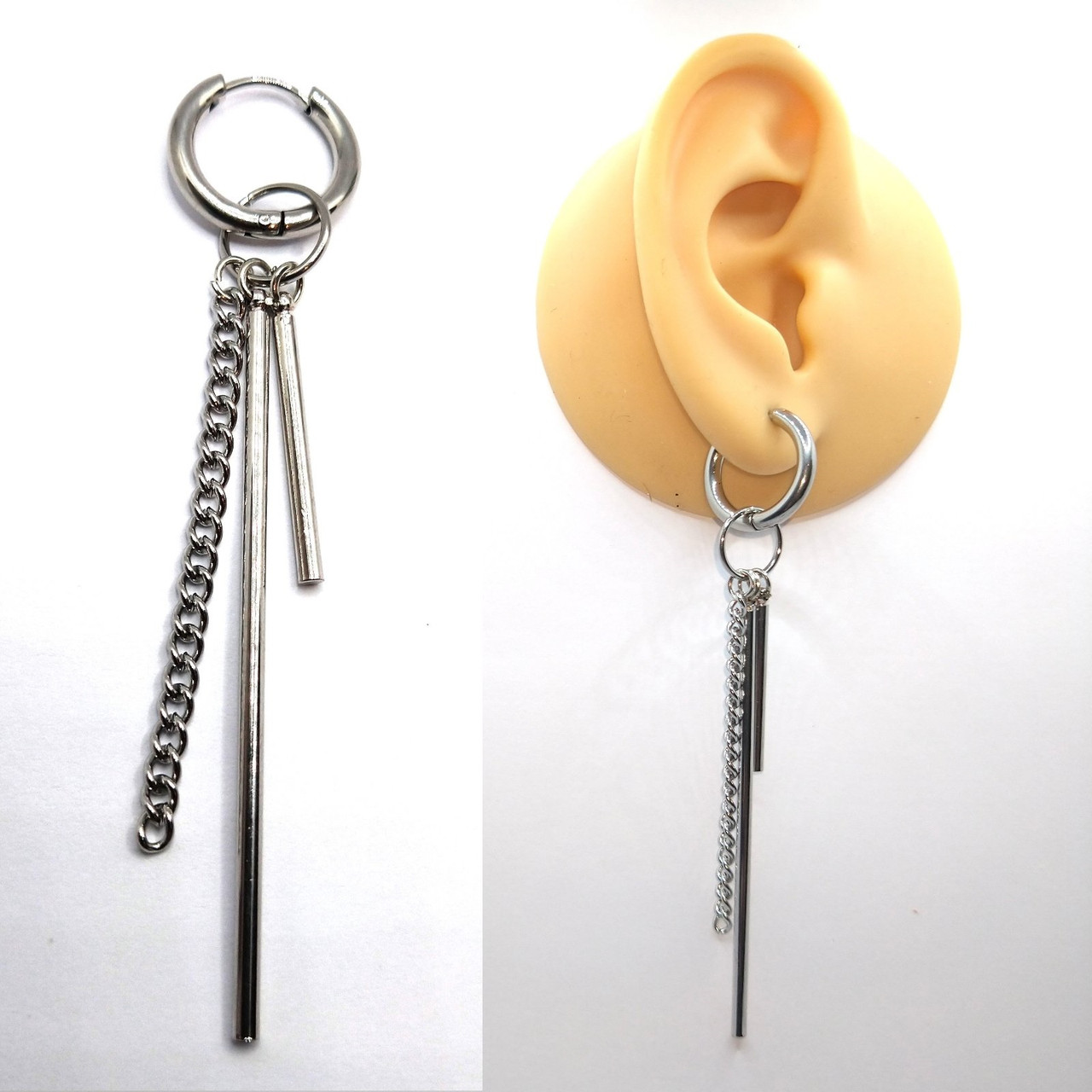 

Длинная тройная серьга с цепочкой Stainless steel