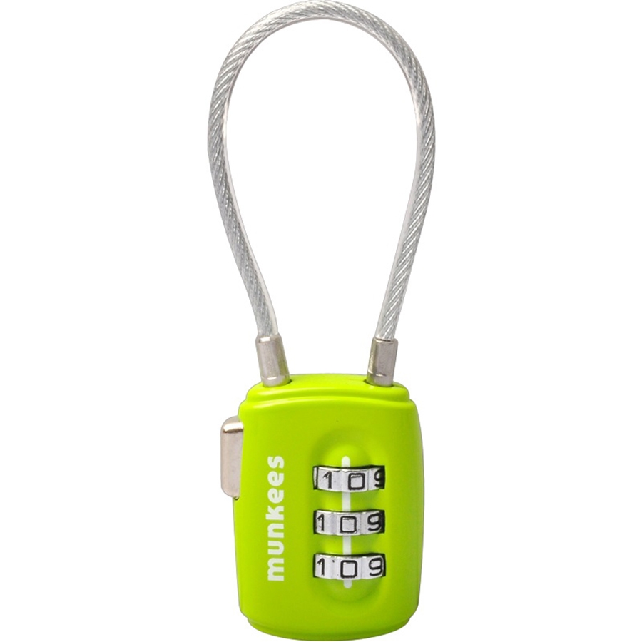 

Брелок-замок Munkees 3608 Cable Combi Lock lime