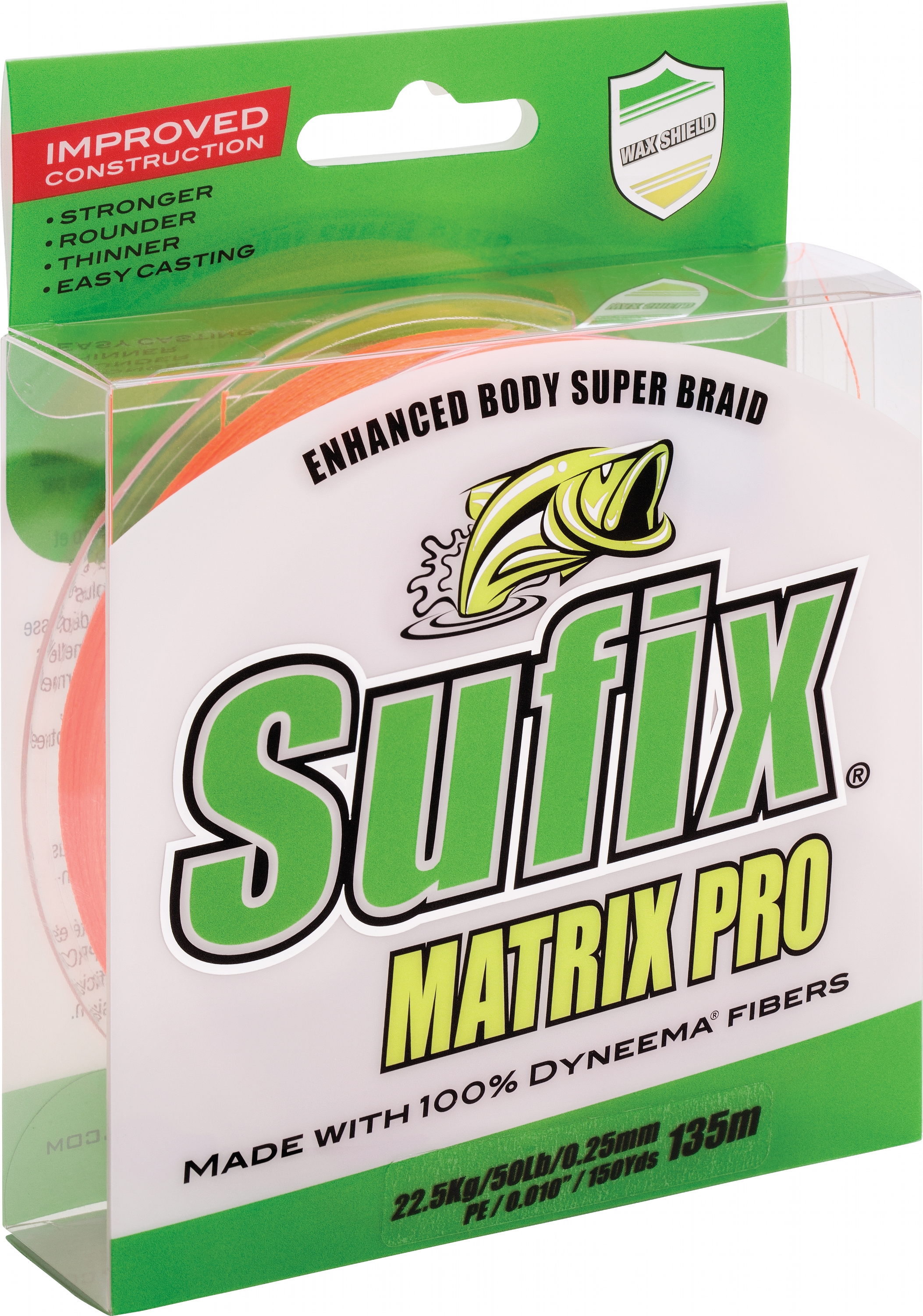 

Шнур Sufix Matrix Pro 135 м 0.1 мм 5 кг PE0.4 11 LB Orange (SMP10O135)
