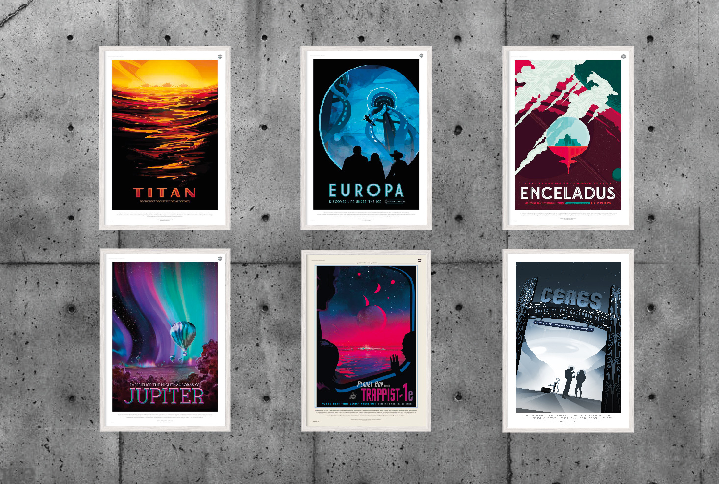 

Набор постеров "Nasa 6 - Space Posters." с антибликовым стеклом в белой рамке