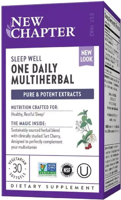 

Травы для Здорового Сна, Multiherbal Sleep, New Chapter, 30 капсул (727783902863)