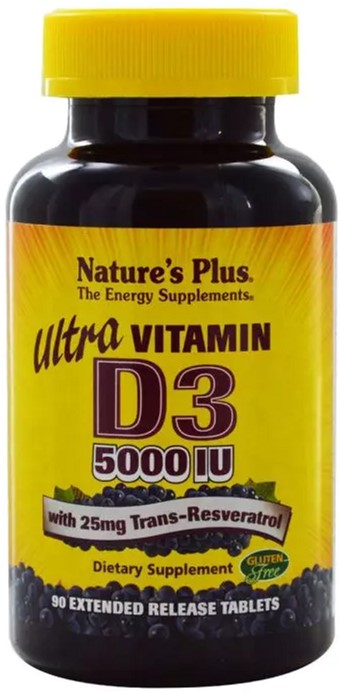 

Ультра витамин D3 5000 МЕ, Nature's Plus, 90 таблеток (097467010451)