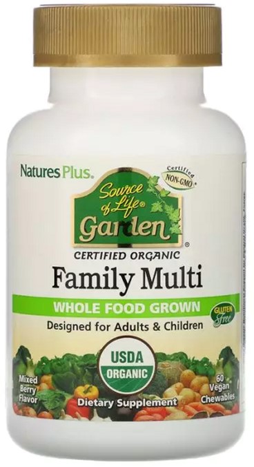 

Органические Мультивитамины для Всей Семьи, Source of Life Garden, Natures Plus, 60 ж. таблеток (097467307506)