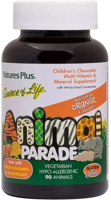 

Детские Жевательные Мультивитамины, Вкус Апельсина, Source Of Life, Animal Parade, Natures Plus, 90 Жевательных Таблеток (097467299740)