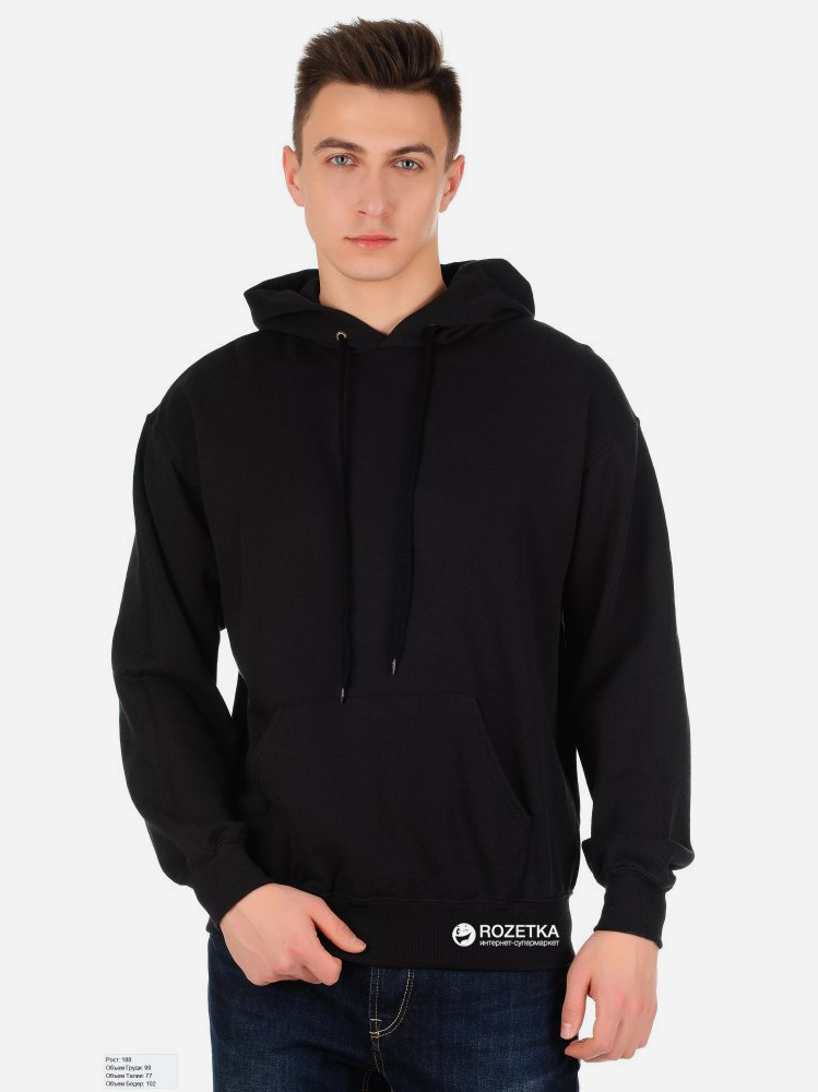 

Худи Fruit of the loom Hooded Sweat 062208036 S Черное