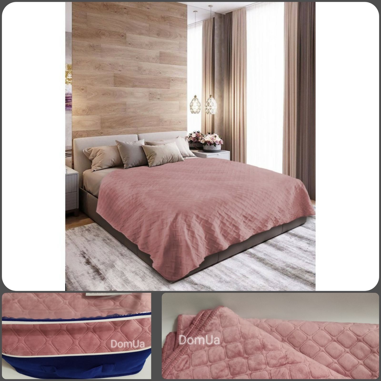 

Покрывало розовое ТЕП 150*210 см велюровое полуторное Mesa Rose