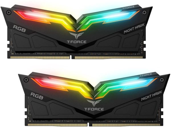 

Оперативная память TEAM 16 GB (2x8GB) DDR4 3200 MHz T-Force Night Hawk RGB Black (TF1D416G3200HC16CDC01)