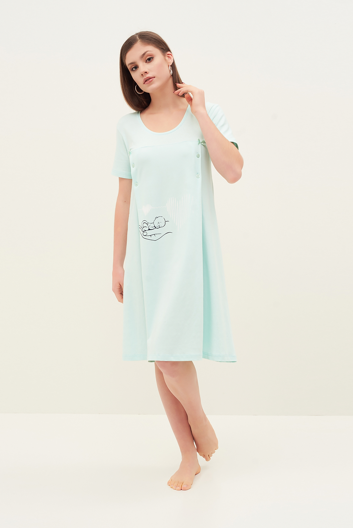 

Нічна сорочка NICOLETTA 7284  М'ятний, Нічна сорочка NICOLETTA 7284 2XL М'ятний
