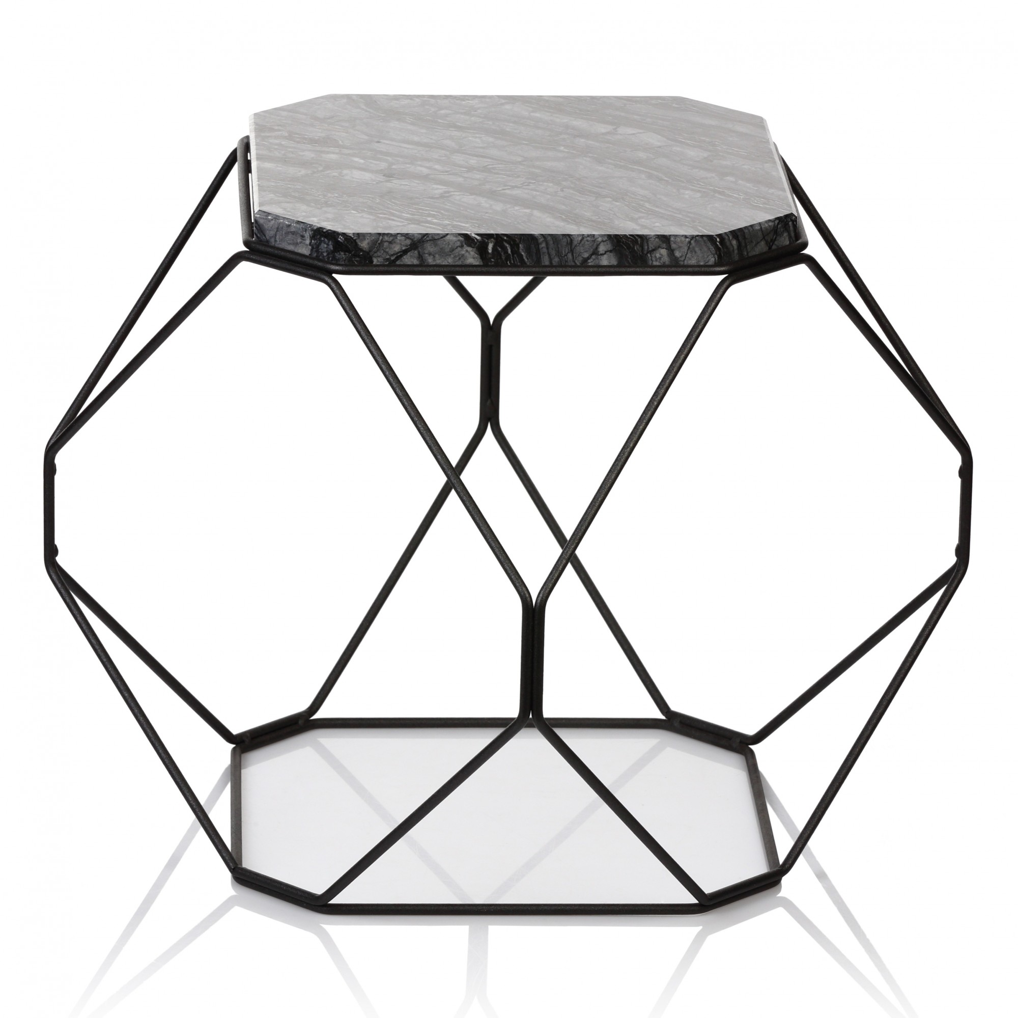 

Журнальный стол многогранник металлический Silver Wave TRID2 36х36х36 см графитовый с мраморной вставкой