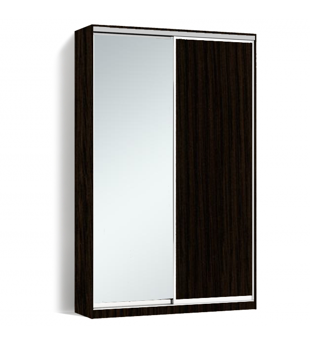 

Шкаф-купе Алекса-Д 240х45x150 Венге магия фасады ДСП+Зеркало профиль Серебро