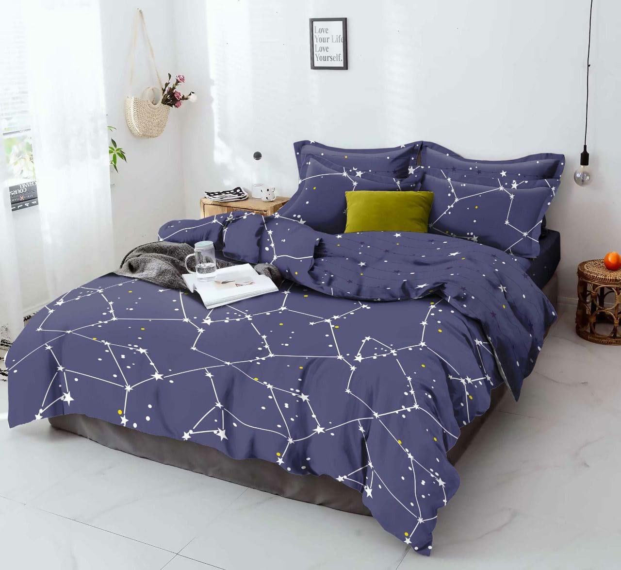 

Комплект постільної білизни сімейний Classic Сатин Gold 200х220 синій