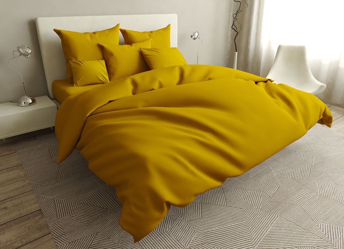 

Комплект постільної білизни двохспальнийи Classic Сатин Gold 175х215 жовтий