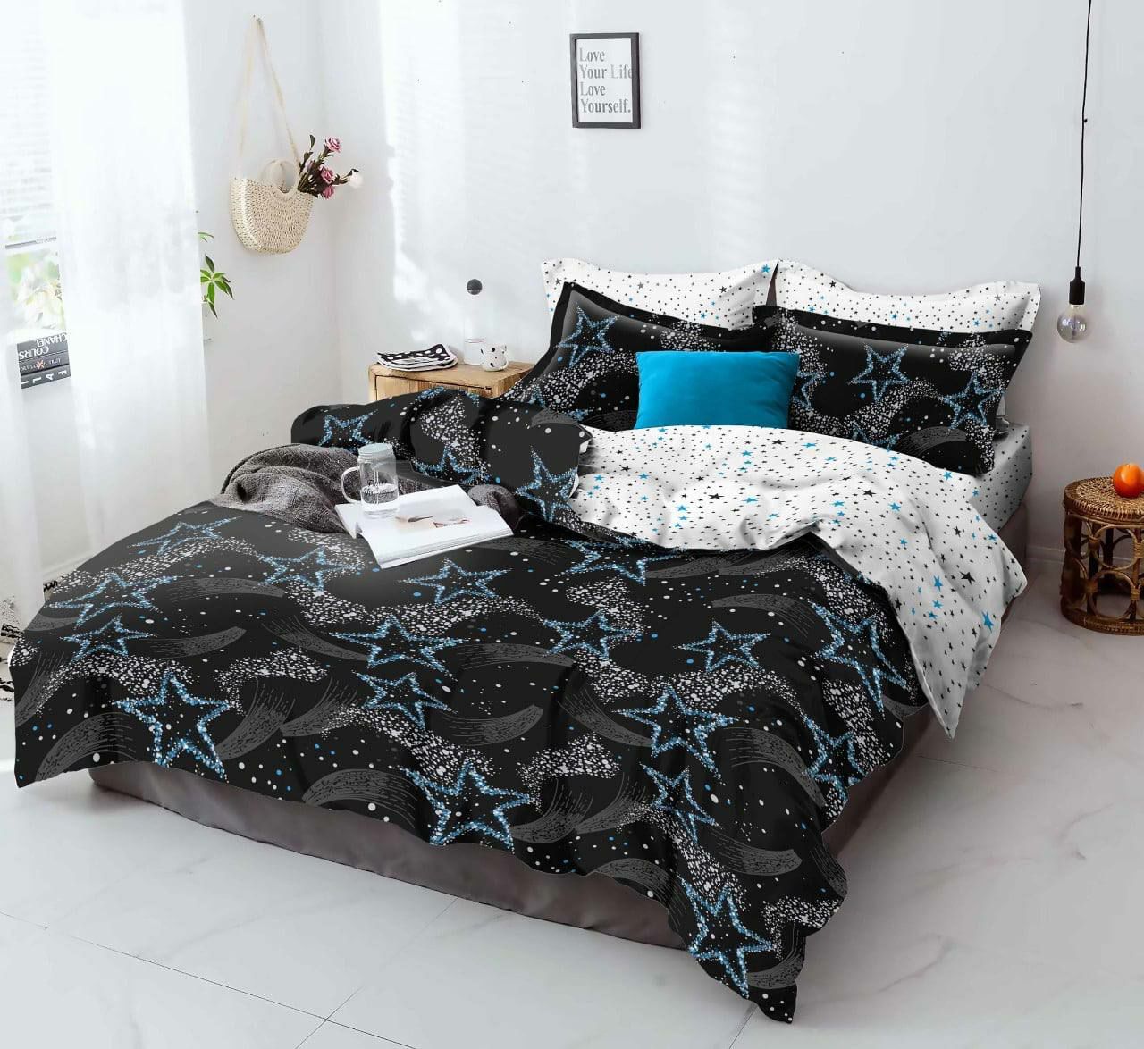 

Комплект постільної білизни сімейний Classic Сатин Gold 200х220 чорно-білий