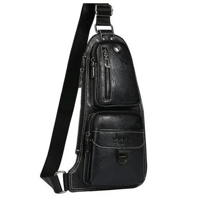 

Сумка рюкзак через плечо мужская Jeep Bags 777 Черная 151037