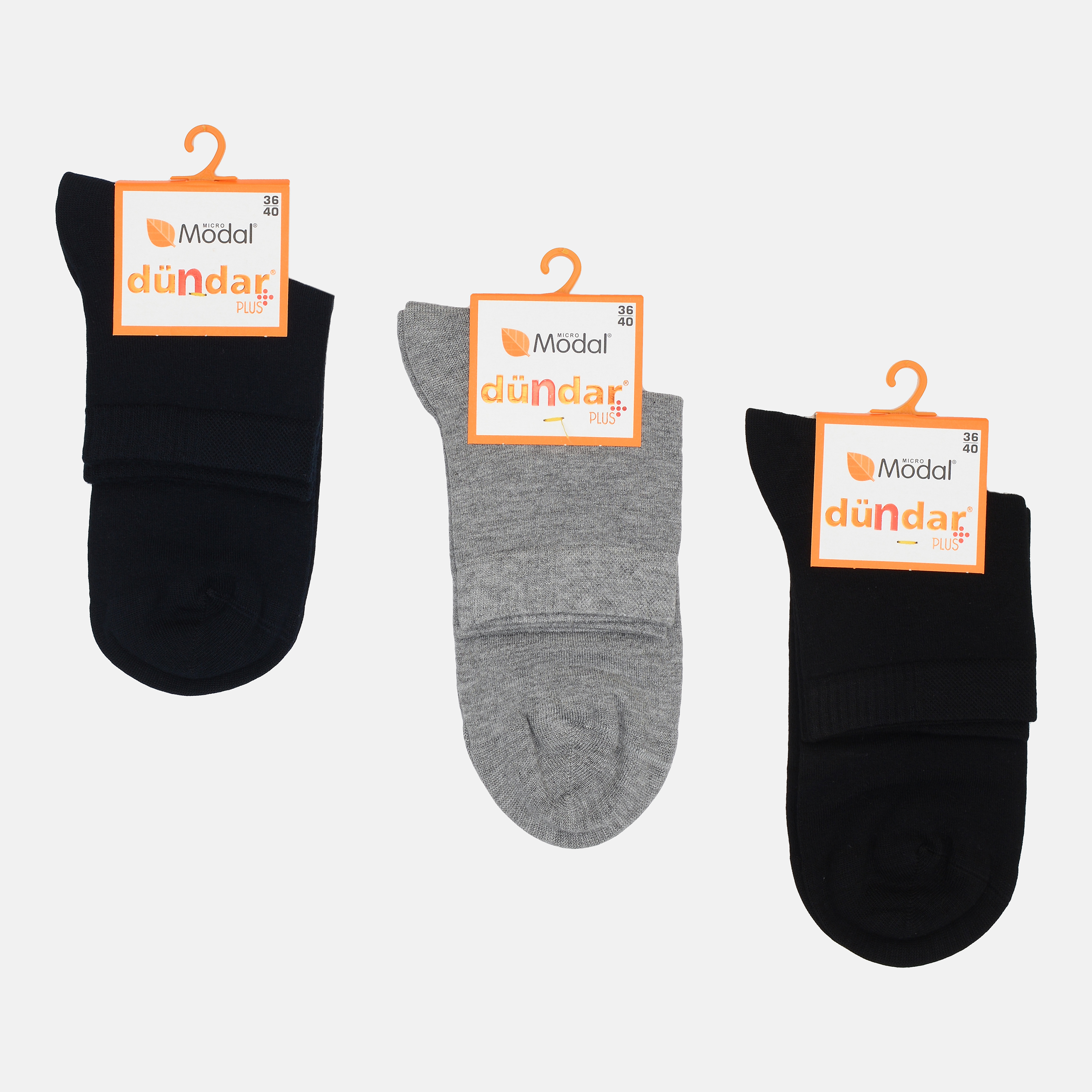 

Набор носков DUNDAR Modal 6937 36-40 3 пары Серый/Синий/Черный