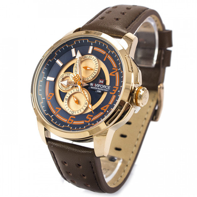 

Наручные часы Naviforce 9142 Gold Blue Brown
