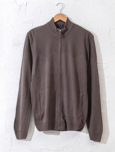 

Мужская кофта LC Waikiki с рельефным верхом и карманами XXL Кофе с молоком (LCWKnitwear-1776)