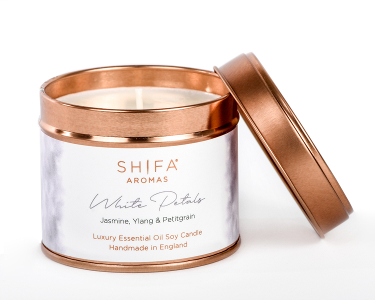 

Свеча Shifa Aromas Белые лепестки 200 г в жестяной баночке