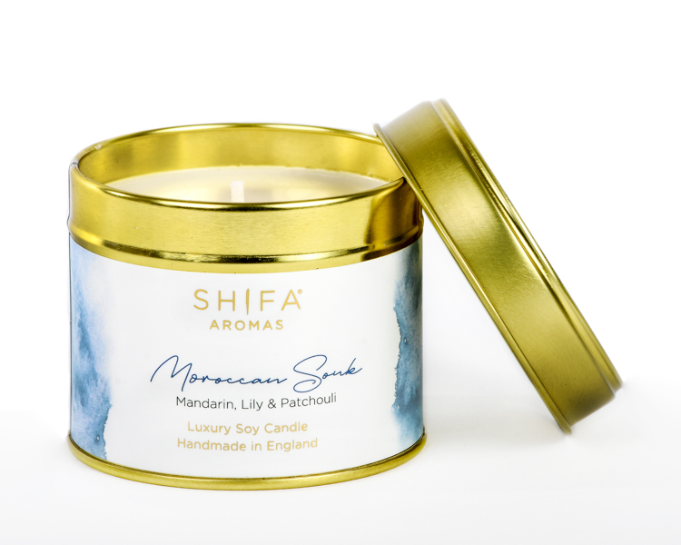 

Свеча Shifa Aromas Марокканский рынок 200 г в жестяной баночке