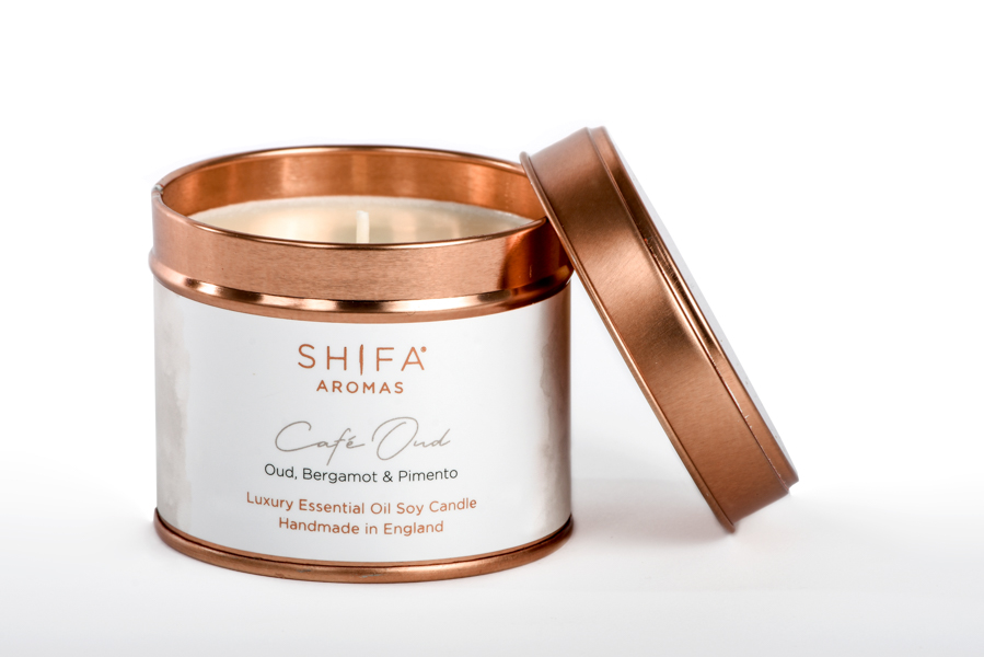 

Свеча Shifa Aromas Кафе Уд 200 г в жестяной баночке