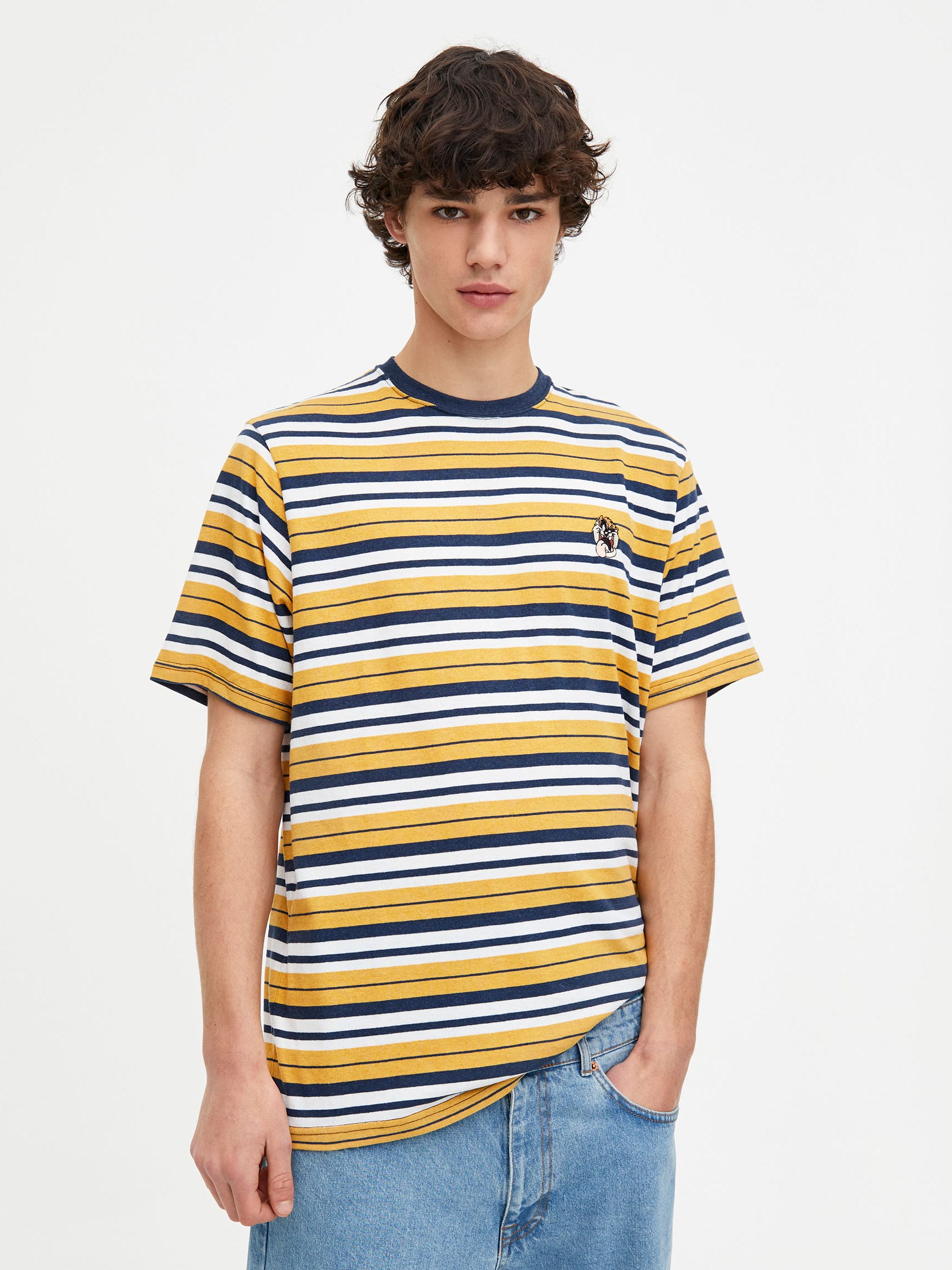 

Футболка Pull & Bear 5244/572/300  Желтая в полоску, Футболка Pull & Bear 5244/572/300 XL Желтая в полоску