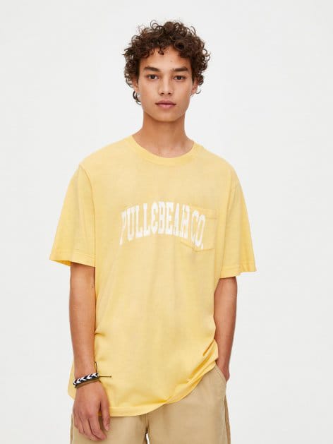 

Футболка Pull & Bear 9230/517/300  Желтая, Футболка Pull & Bear 9230/517/300 L Желтая