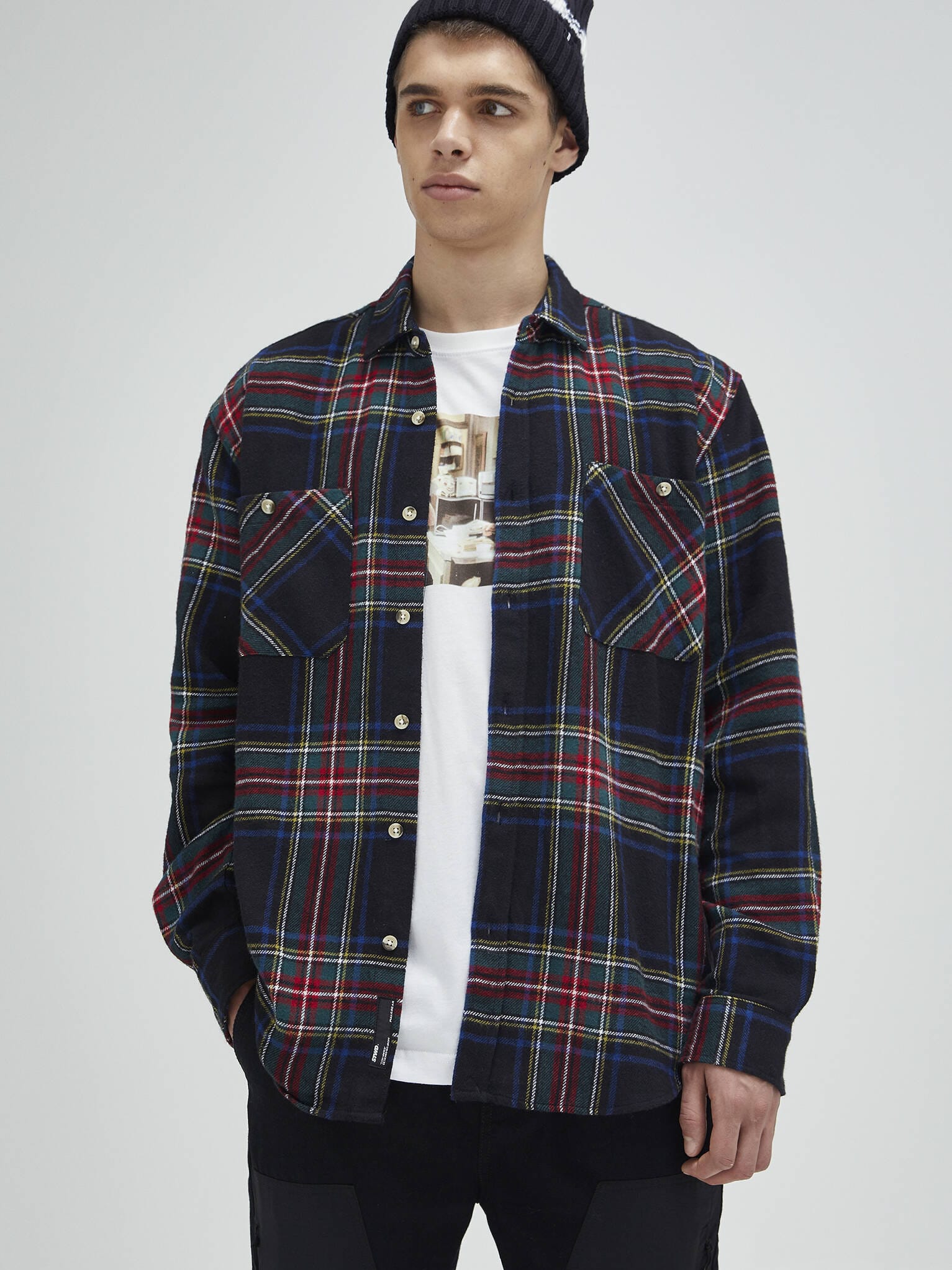 

Рубашка Pull & Bear 9470/540/800 XS Комбинированная в клетку