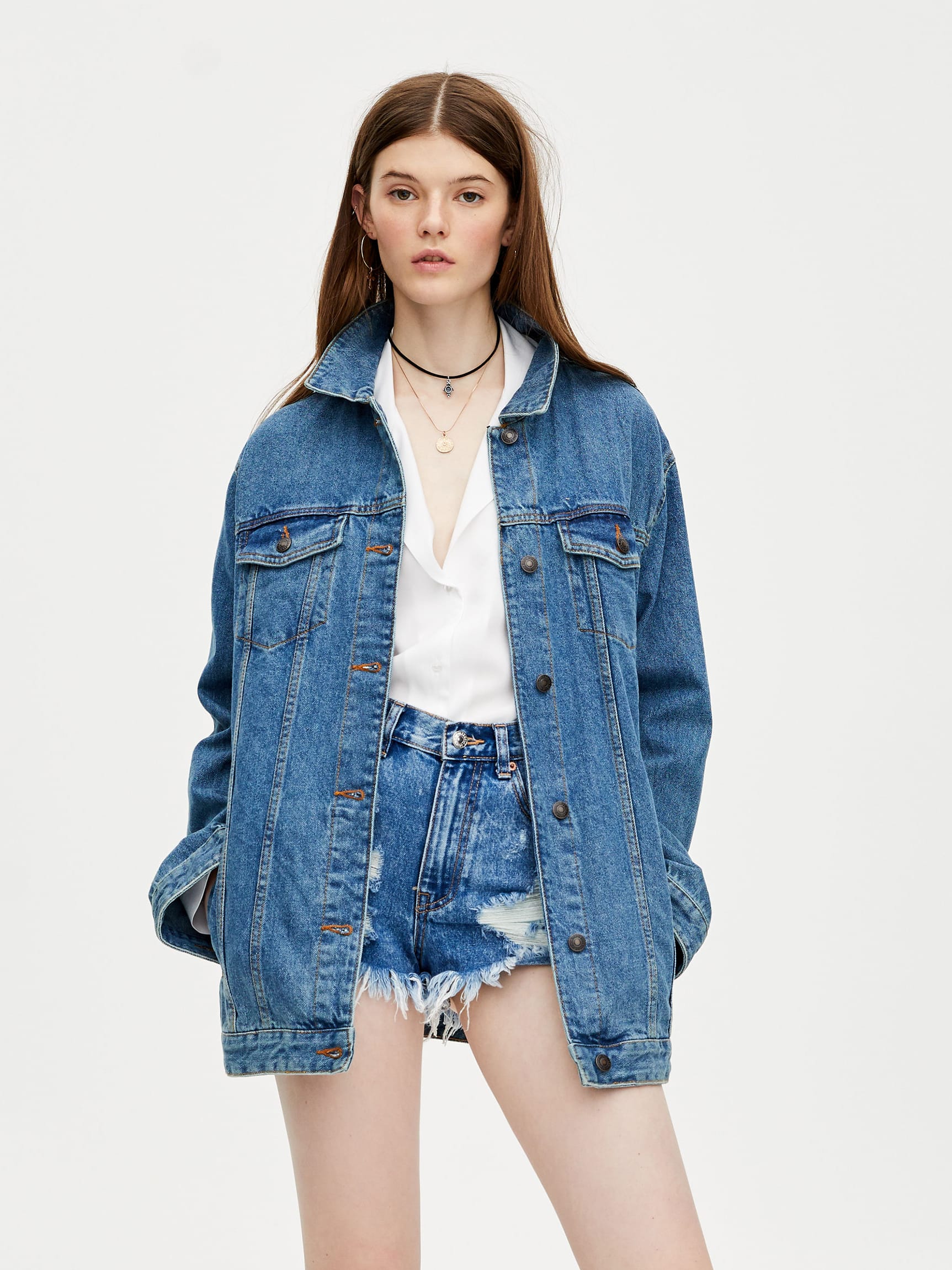 

Джинсовая куртка Pull & Bear 9711/316/400 M Голубая джинс