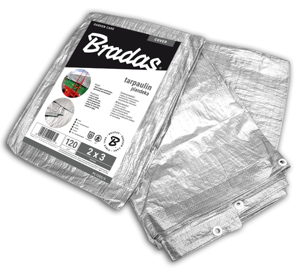 

Усиленный тент тарпаулиновый Bradas PL1204/5 120 гр/м² 4х5 м Серебристо-серый