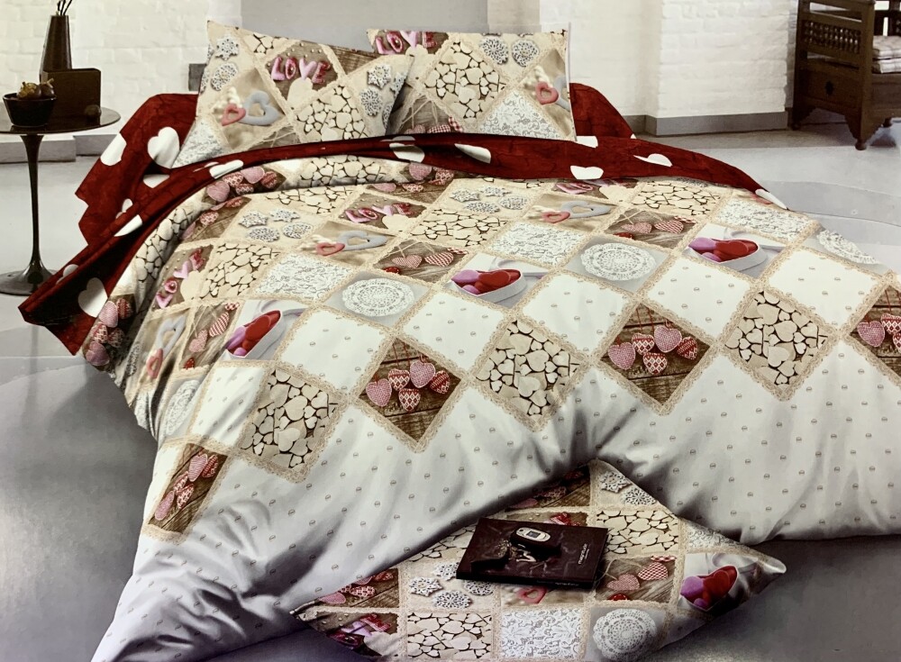 

Комплект постельного белья Сатин Делюкс РОМАНТИК двуспальный 175х215 см, наволочки 70*70