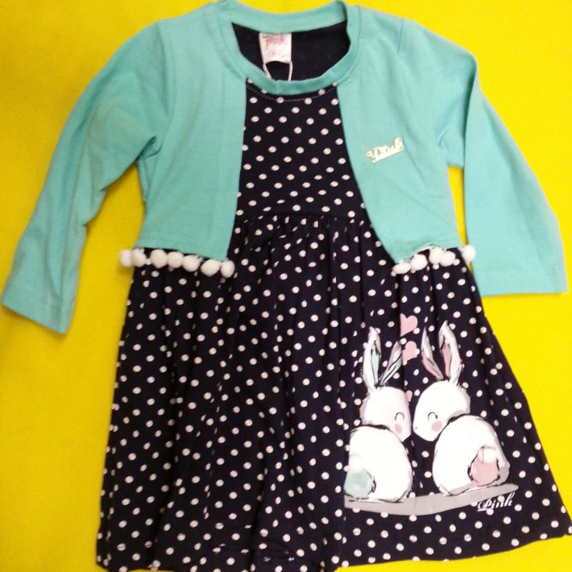 

Платье в горошек с зайцами Kids wear Возраст: 1 год Размер: 26 Рост: 80