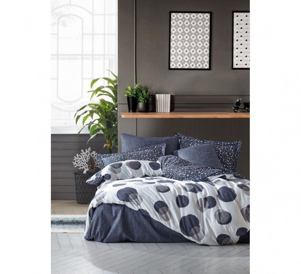 

Постельный комплект ранфорс Cotton Box Orva Indigo евро 010077759