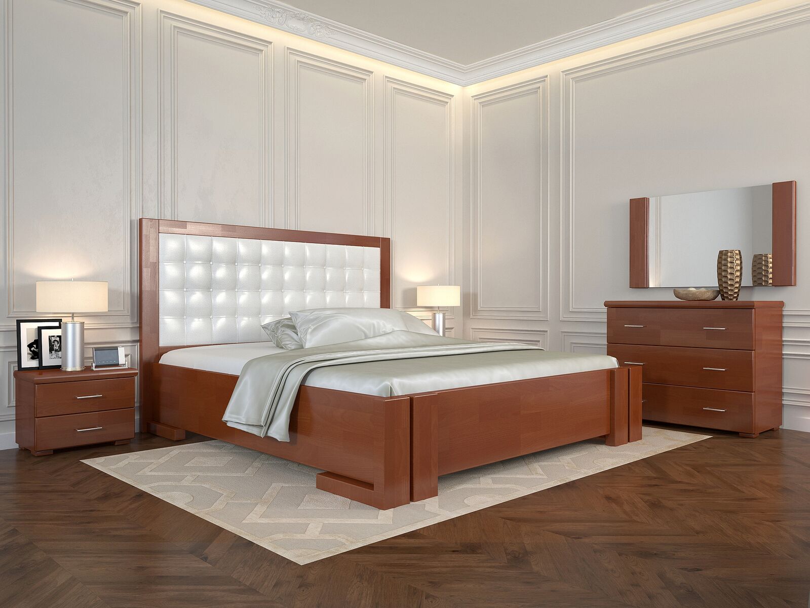 

Кровать Arbordrev Амбер квадраты без ПМ (180*200) сосна Яблоня