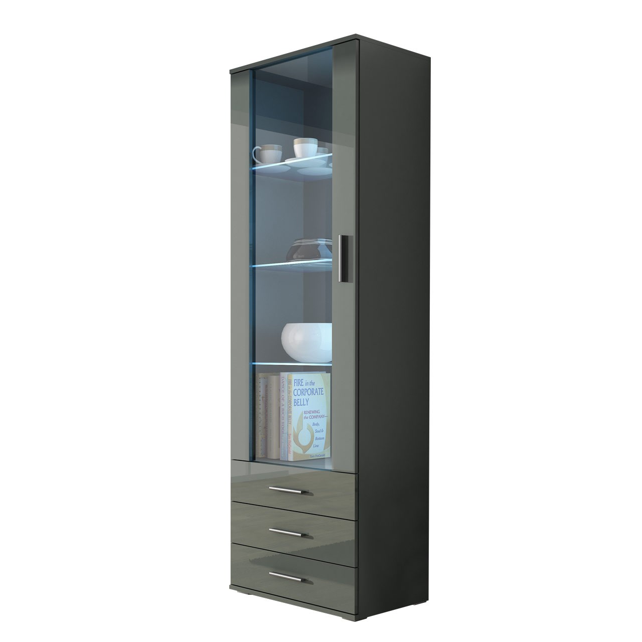 

Напольная витрина Soho S1 Cama Серый матовый + Серый глянец