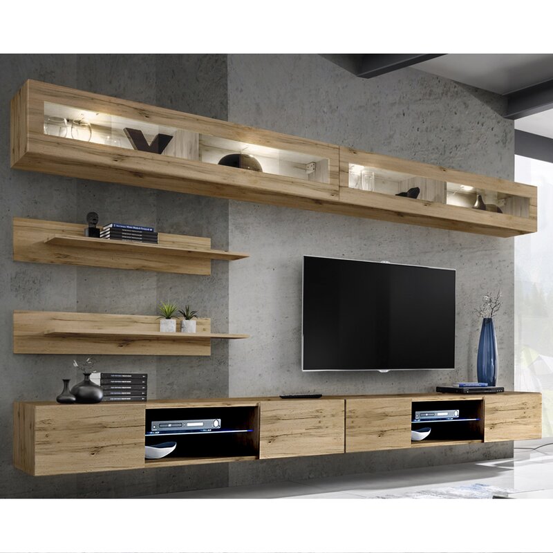 

Стенка в гостинную Leveille настенная для TV с диагональю 70" (WFR-134923)