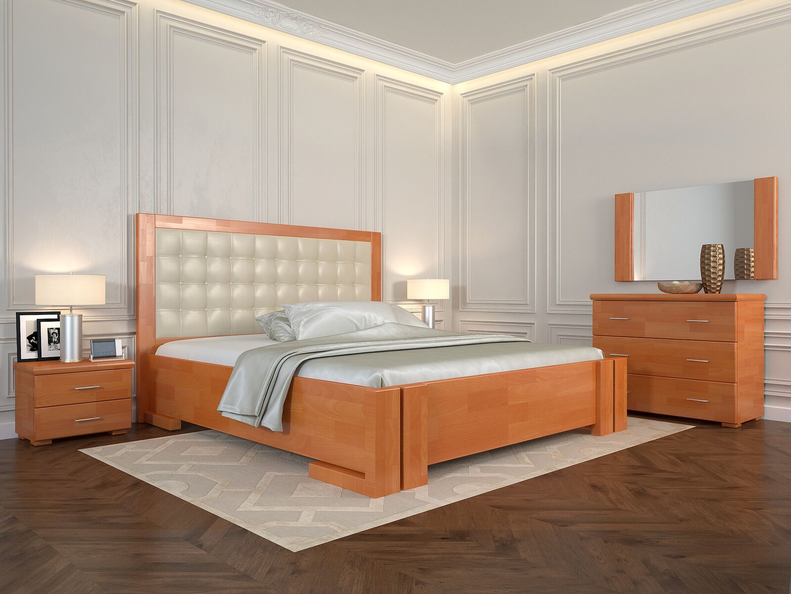 

Кровать Arbordrev Амбер квадраты без ПМ (160*200) сосна Ольха